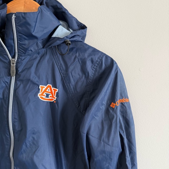 Women’s Small Columbia Navy Blue Orange Auburn Windbreaker Rain Jacket - Picture 4 of 5